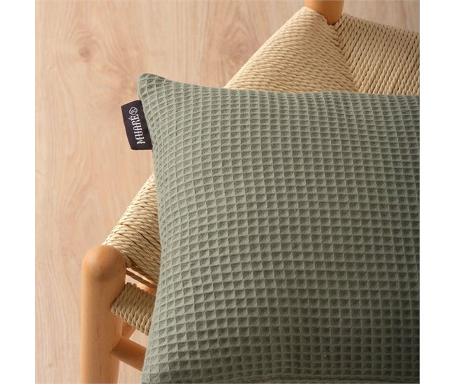 Capa de travesseiro Waffle Verde
