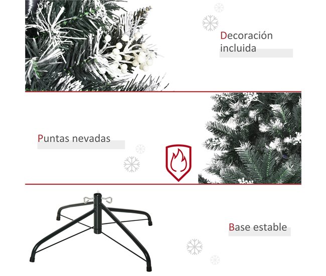 Árvore de Natal PVC e Aço HOMCOM, casa - natal Verde
