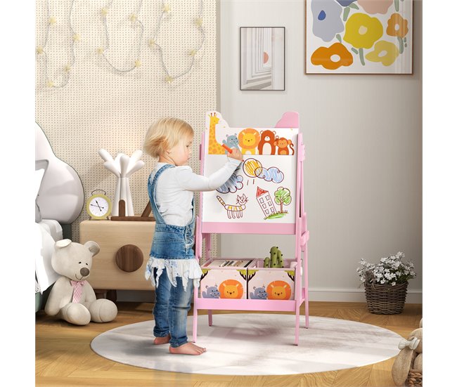 Cavalete para Crianças MDF e TNT AIYAPLAY Rosa