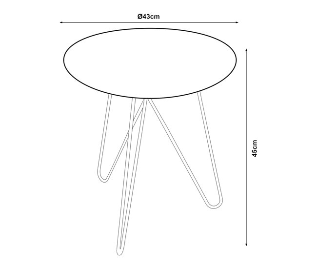 Mesa de apoio Nopimi redonda metal [en.casa] 43x43 Azul