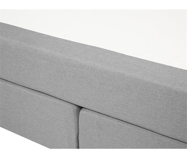 Beliani Cama continental Poliéster DUCHESS 171x211 Cinza Claro