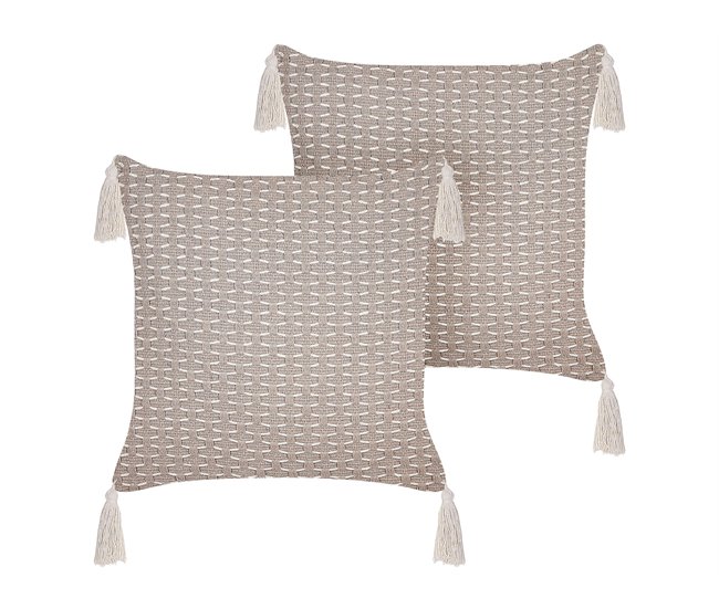 Beliani Almofada decorativa HAKONE 42x42 Bege