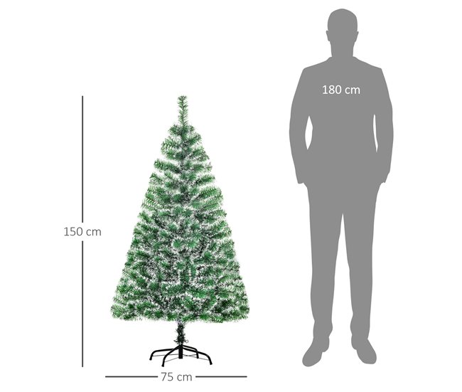Árvore de Natal Artificial PET e Metal HOMCOM, casa - natal Verde