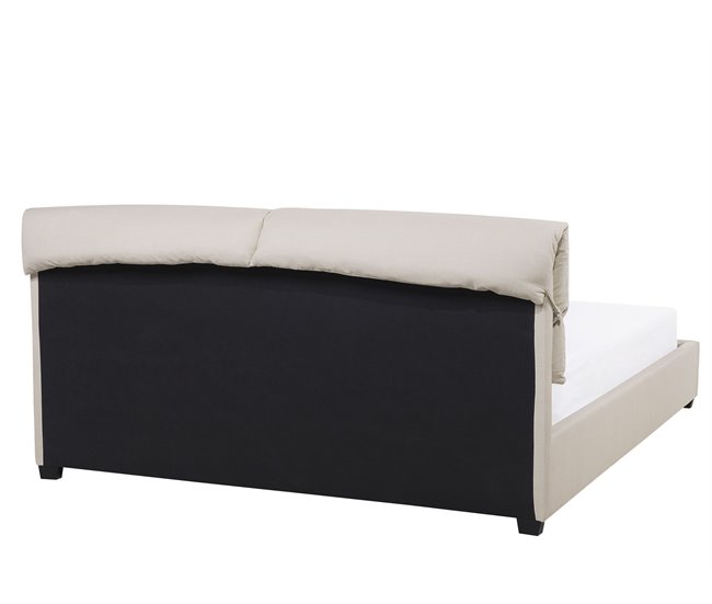 Beliani Cama com estrado Poliéster BELFORT 191x212 Bege