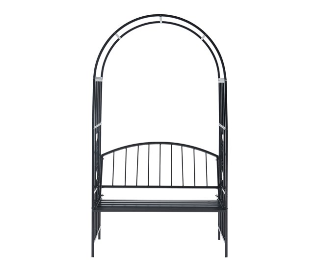 Arco rosa com banco Barile aço Preto