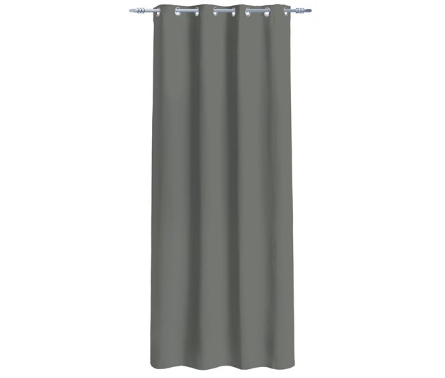 Cortina de poliéster BLACKOUT NIGHT 135x260cm Cinza
