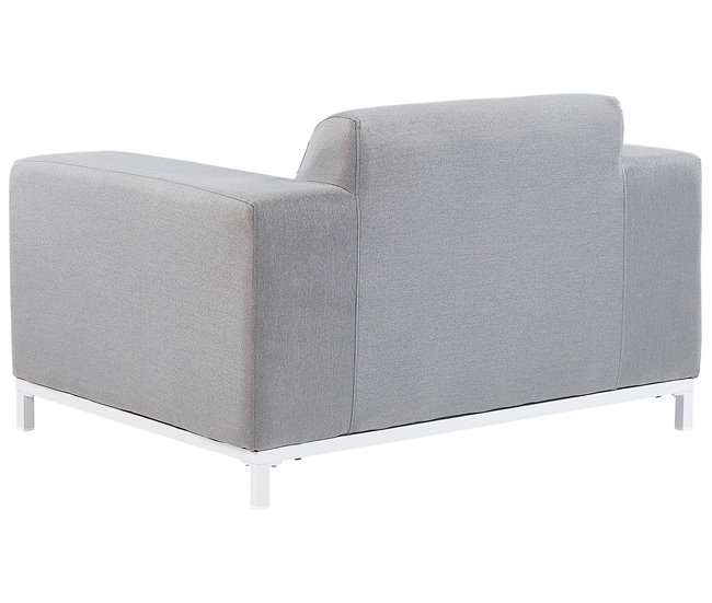 Beliani Conjunto lounge Poliéster ROVIGO Cinza Claro