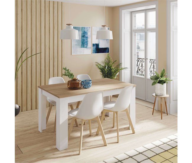 Pacote de 2 cadeiras nórdicas com pernas Branco