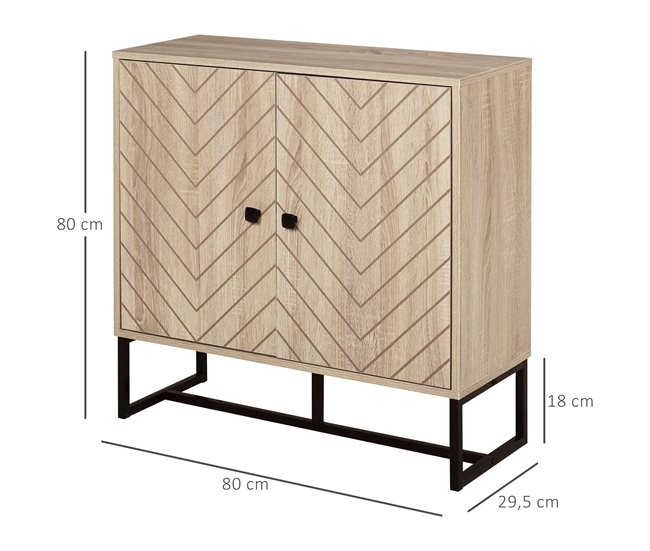Aparador Melamina de Madeira, MDF e Metal HOMCOM Castanho
