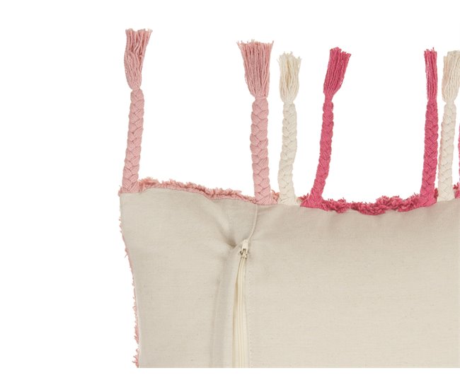 Beliani Cojín decorativo BISTORTA Branco/ Bege