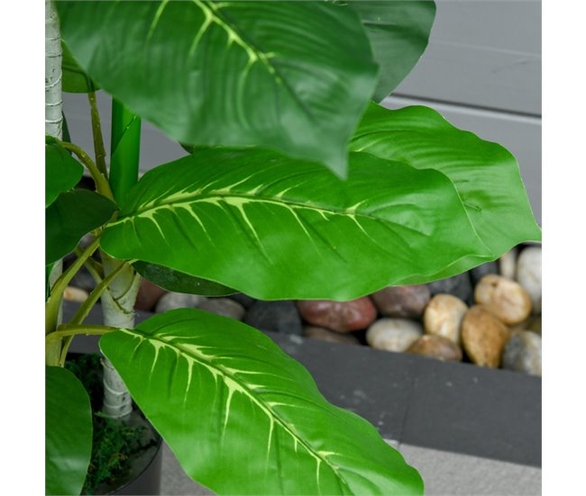 Árvore Perene Artificial PE, PEVA, Aço e Cimento HOMCOM Verde