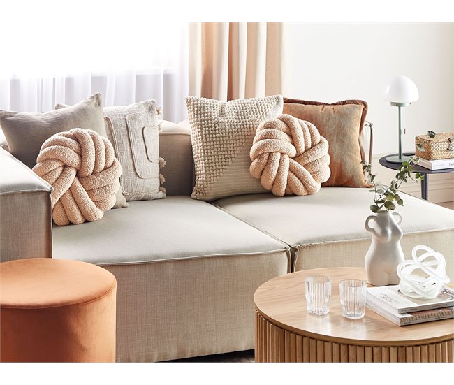 Beliani Almofada decorativa AKOLA 31x31 Bege