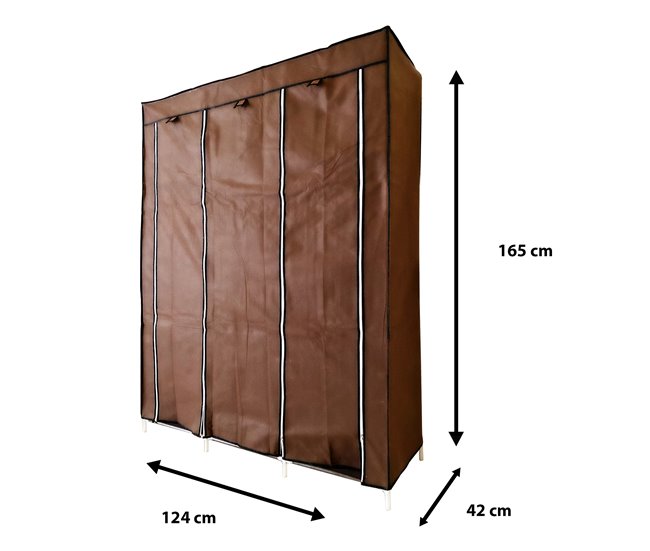Armário Penteadeira Tecido Com Portas Zip Nyana Home Castanho