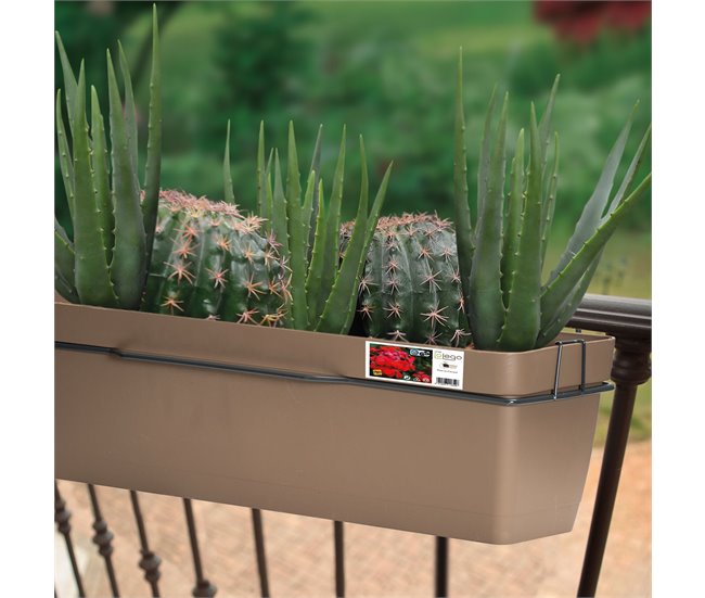 Jardineiro de 60 cm com suporte Terracota
