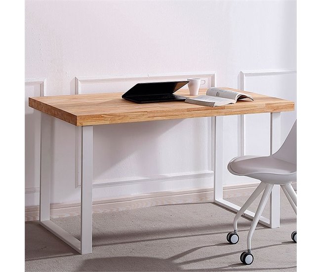  Mesa de estudo natural 120x60 Branco