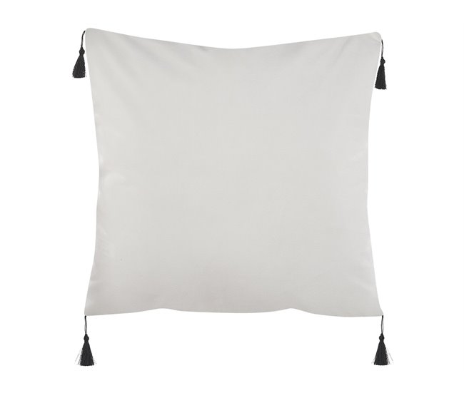 Beliani Almofada decorativa SCHEFFLERA 45x45 Branco/ Preto