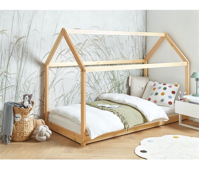 Beliani Cama com estrado Pinho TOSSE 98x200 Branco