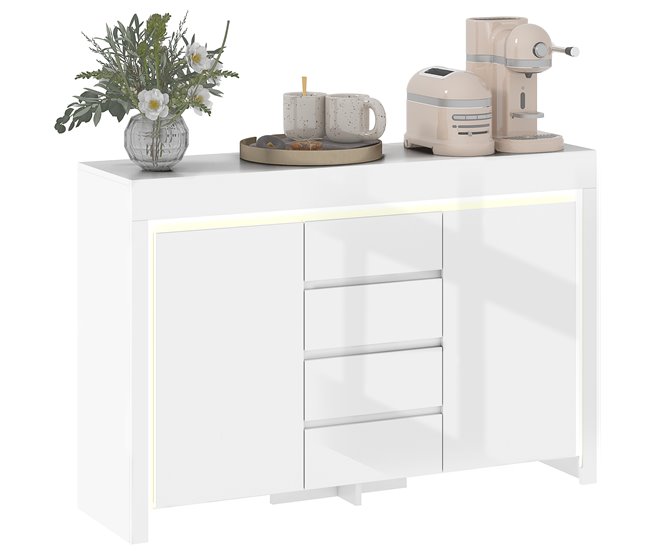 Aparador MDF e Melamina de Madeira HOMCOM Branco