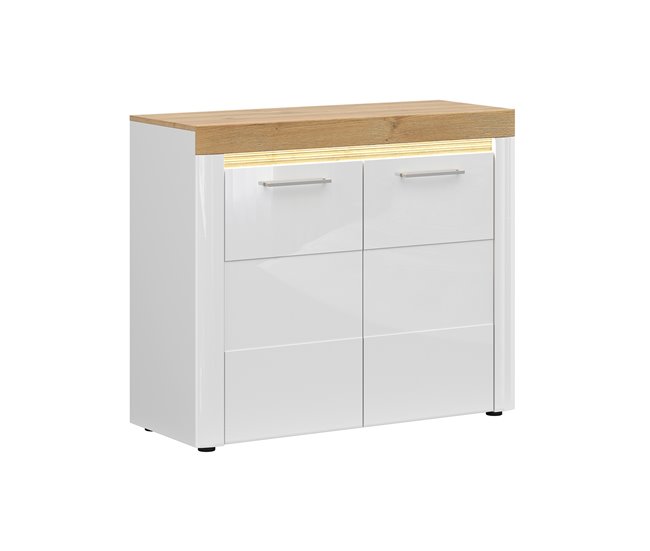 Aparador de 2 portas com LED Nara Madeira