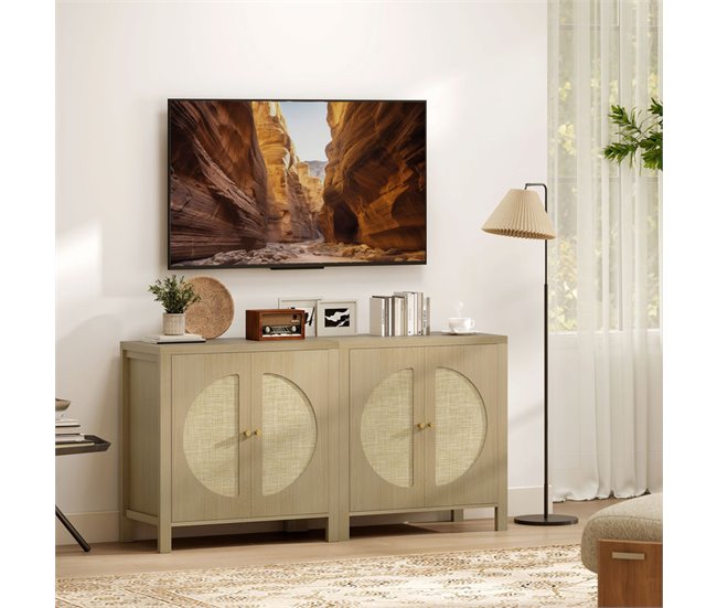 Aparador Melamina de Madeira HOMCOM Castanho