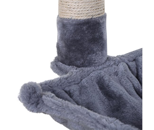 Arranhador para Gatos Aglomerado de Madeira, Pelúcia e Sisal Cinza