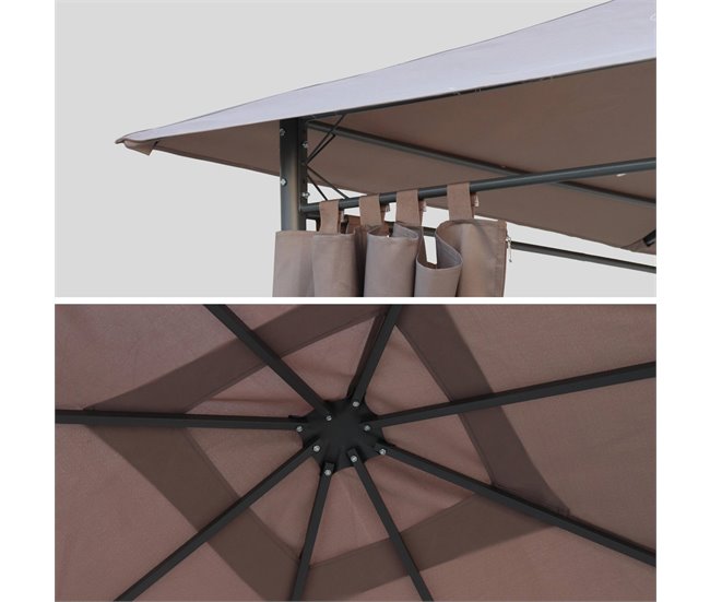 Capa de telhado para gazebo Elusa - capa de pérgola 299x299 Cinza