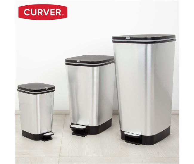 Curver Contentor com pedal Chic Bin 50-60L Cinza