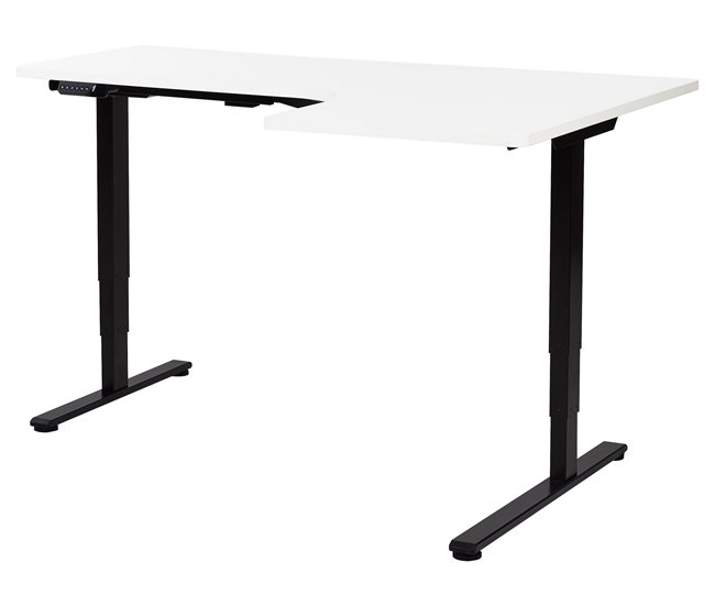 Beliani Escritorio ajustable DESTINES 160x109 Branco/ Preto