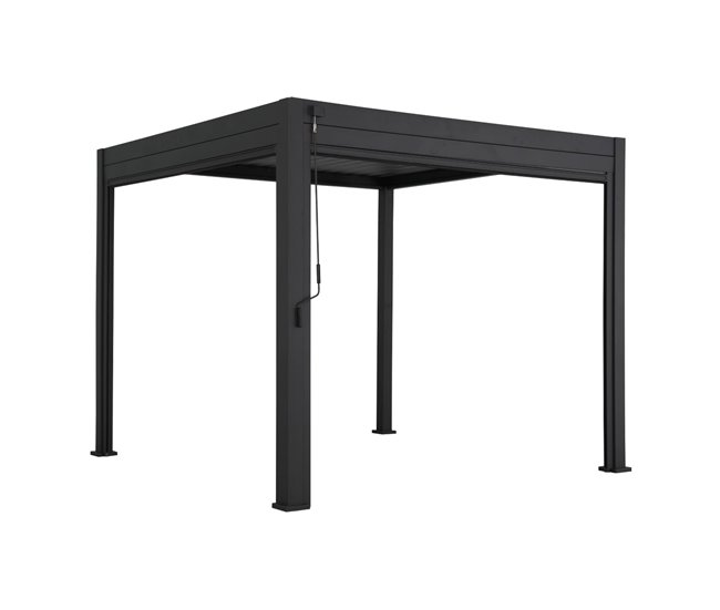 Pérgula bioclimática de alumínio Triomphe de ripas 301x301 Cinza