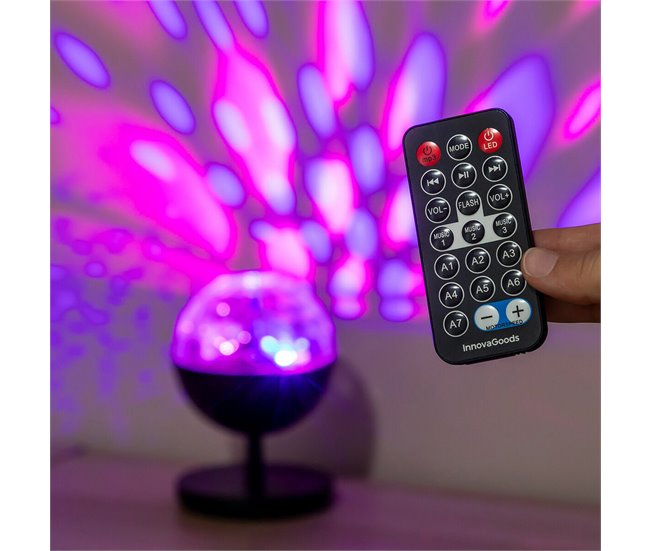 Projetor LED Recarregável com Altifalante Preto
