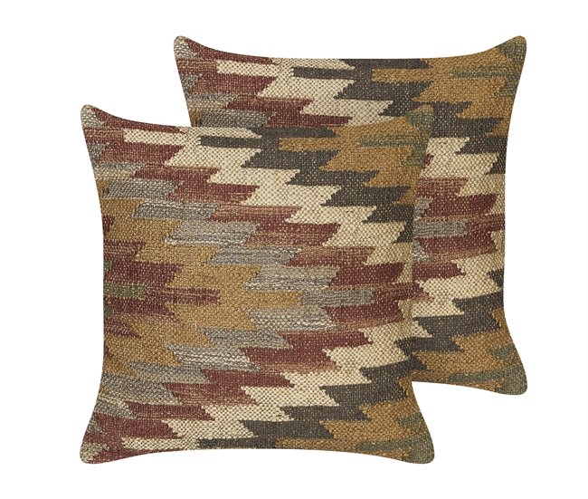 Beliani Almofada decorativa DEEPOR Multicor