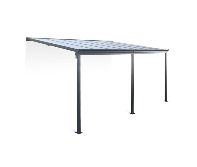 Pérgola de parede em alumínio - Avenio 443x299 Cinza