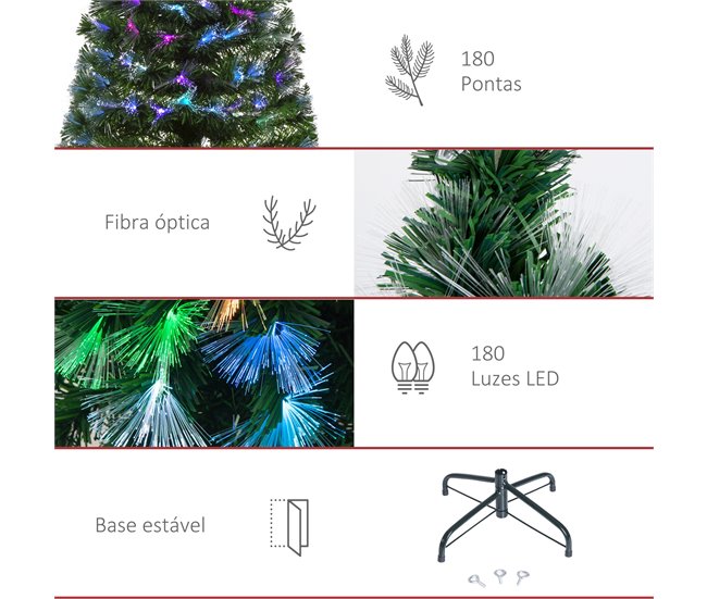 Árvore de Natal Artificial Metal e PVC HOMCOM, casa - natal Verde