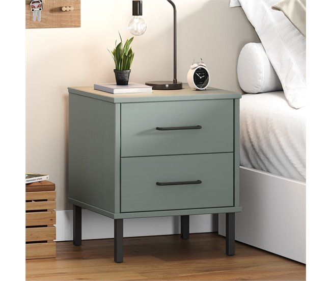 Soluna Home - Mesitas De Noche Tyren 40 Cinza