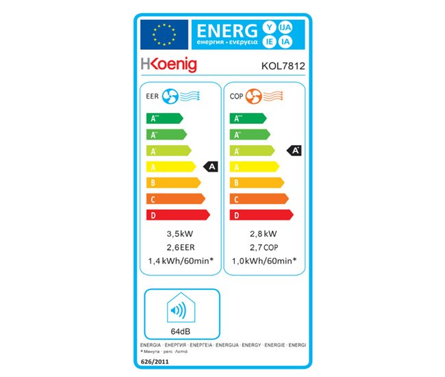 Ar condicionado portátil reversível Kol7812 H.koenig Branco/cinza