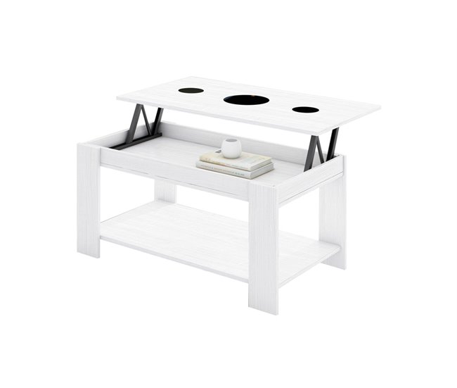 Mesa de centro elevável LUCINDA Branco
