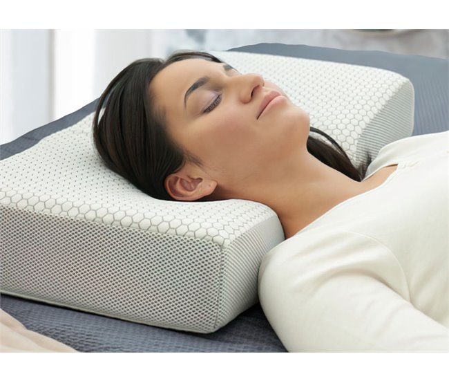 Almofada Ergonômica Anti-Rugas ERGO Extra Grande Branco/cinza