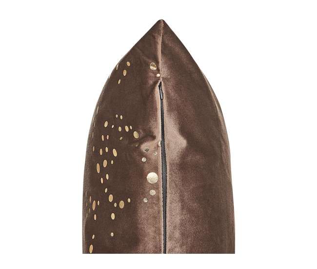 Beliani Almofada decorativa POPPY Castanho
