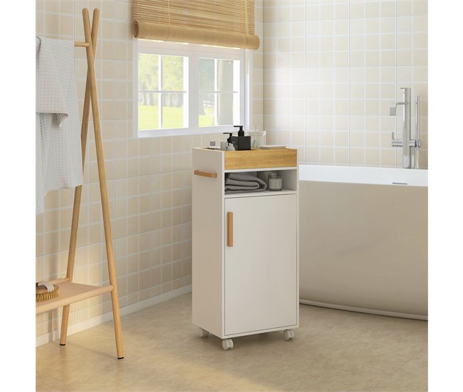 Armário Casa de Banho Melamina de Madeira e Madeira kleankin Branco