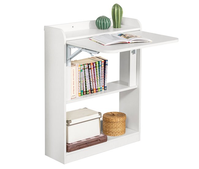 Mesa de secretária dobrável FWT92-W SoBuy Branco