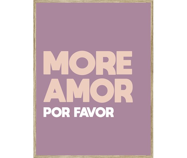 Pintura arte deco MORE AMOR 40x30cm de MARCOMUEBLE LilÁs
