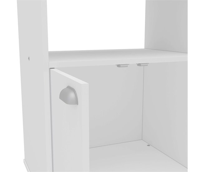 Armário auxiliar da cozinha da micro-ondas com tampa Branco/cinza