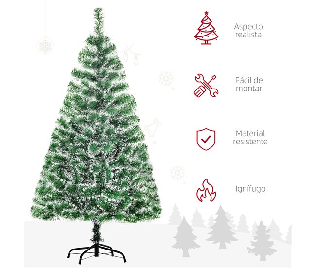 Árvore de Natal Artificial PET e Metal HOMCOM, casa - natal Verde