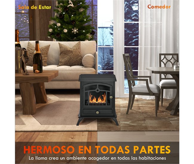 Lareira de Bioetanol Aço e Aço Inoxidável HOMCOM Preto