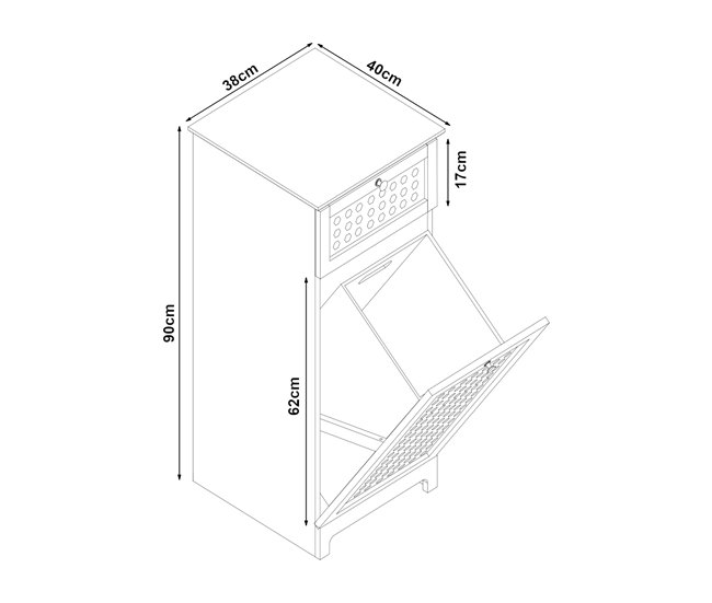 Armário para lavandaria Karlsøy com cesto extraível MDF Branco
