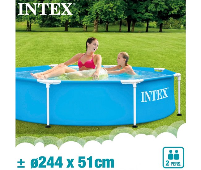 Piscina tubular redonda INTEX Metal Frame Azul