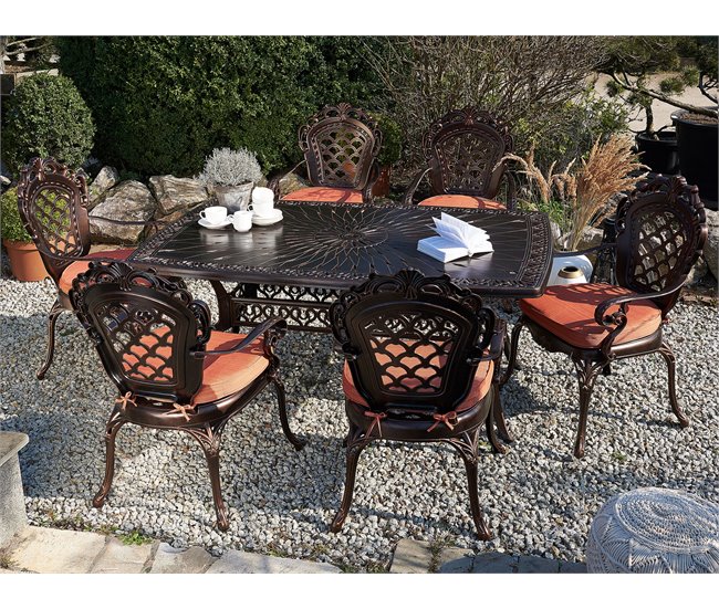 Beliani Mesa de jardim LIZZANO Castanho