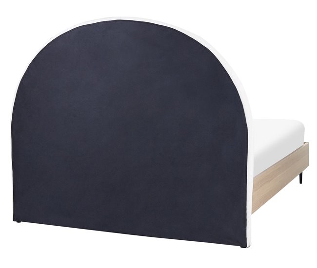 Beliani Cama com estrado Poliéster MILLAY 156x211 Branco/ Bege