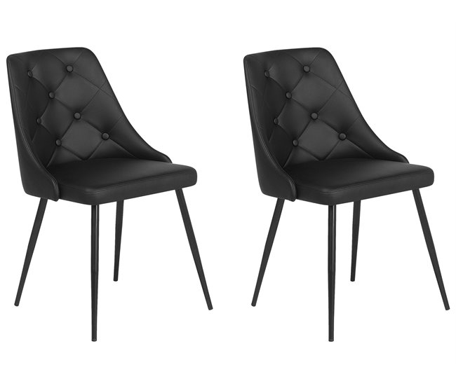 Beliani Silla de comedor VALERIE Preto