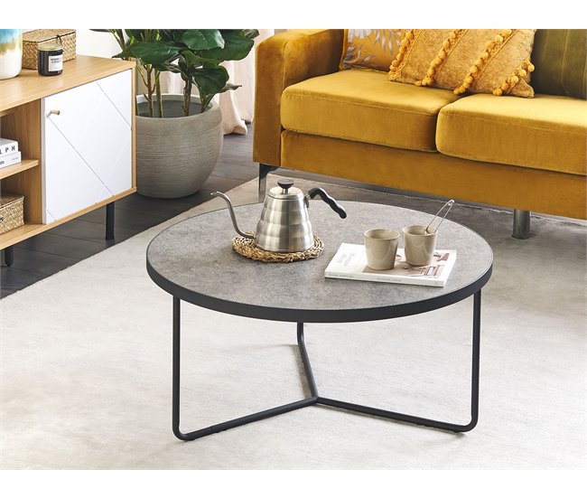 Beliani Mesa de centro MELODY 80x80 Cinza